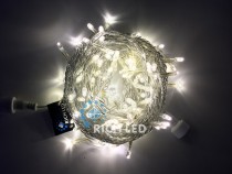 Светодиодная гирлянда 10 м, 24 вольта, белый теплый, прозрачка Rich LED