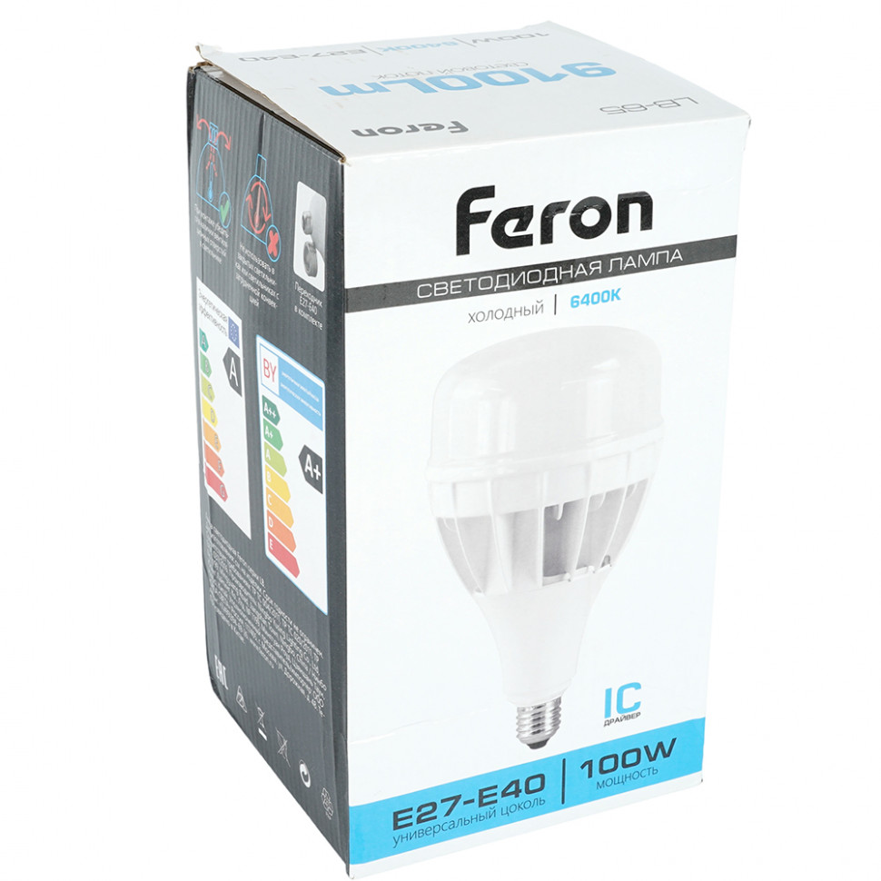 Лампа светодиодная Feron LB-65 E27-E40 100W 175-265V 4000K, артикул FERON 38219