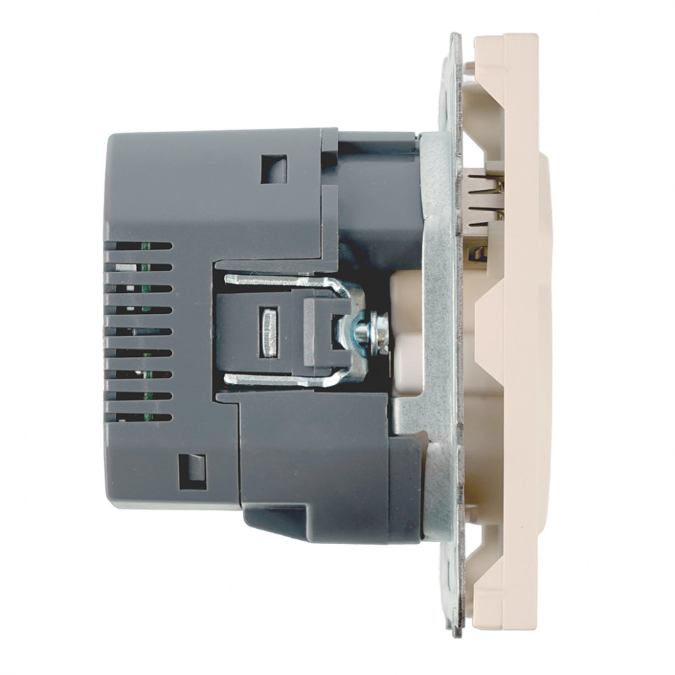 Розетка 1-местная з/ш с/з 16А + USB + Type C (механизм), STEKKER, 250В, 20W, серия Эмили, RST16-5119-08, кашемир, soft touch, артикул STEKKER 50360