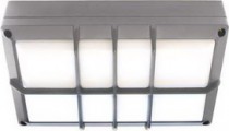 Светильник Ecola GX53 LED B4158S  накладной IP65 матовый Прямоугольник с решеткой алюмин. 2*GX53 Серый 215x135x65