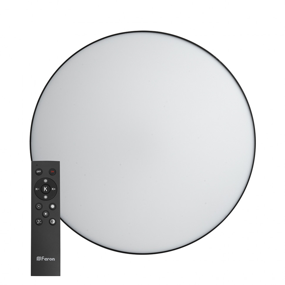 Светодиодный управляемый светильник Feron AL6200 “Simple matte” тарелка 60W 3000К-6500K черный, артикул FERON 48066