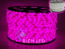 Светодиодный дюралайт 2-х провод. 100 метров розовый, молочный Rich LED