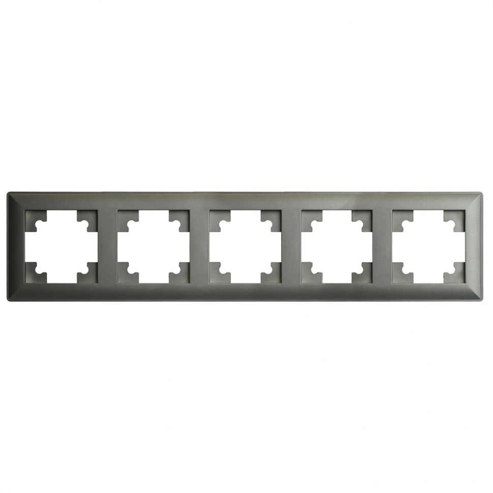 Рамка STEKKER, PFR00-7005-06 5-местная, пластик, серия Катрин, графит, артикул STEKKER 39811