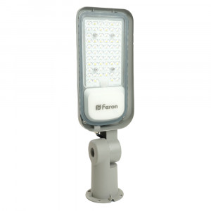 48762 Светодиодный уличный консольный светильник Feron SP3060 50W холодный свет (6400K), серый Светодиодный уличный консольный светильник Feron SP3060 50W холодный свет (6400K), серый