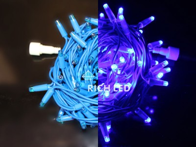 RL-S10C-24V-RB/B Светодиодная гирлянда 10 м, 24 вольта, синий, синяя резина Rich LED 