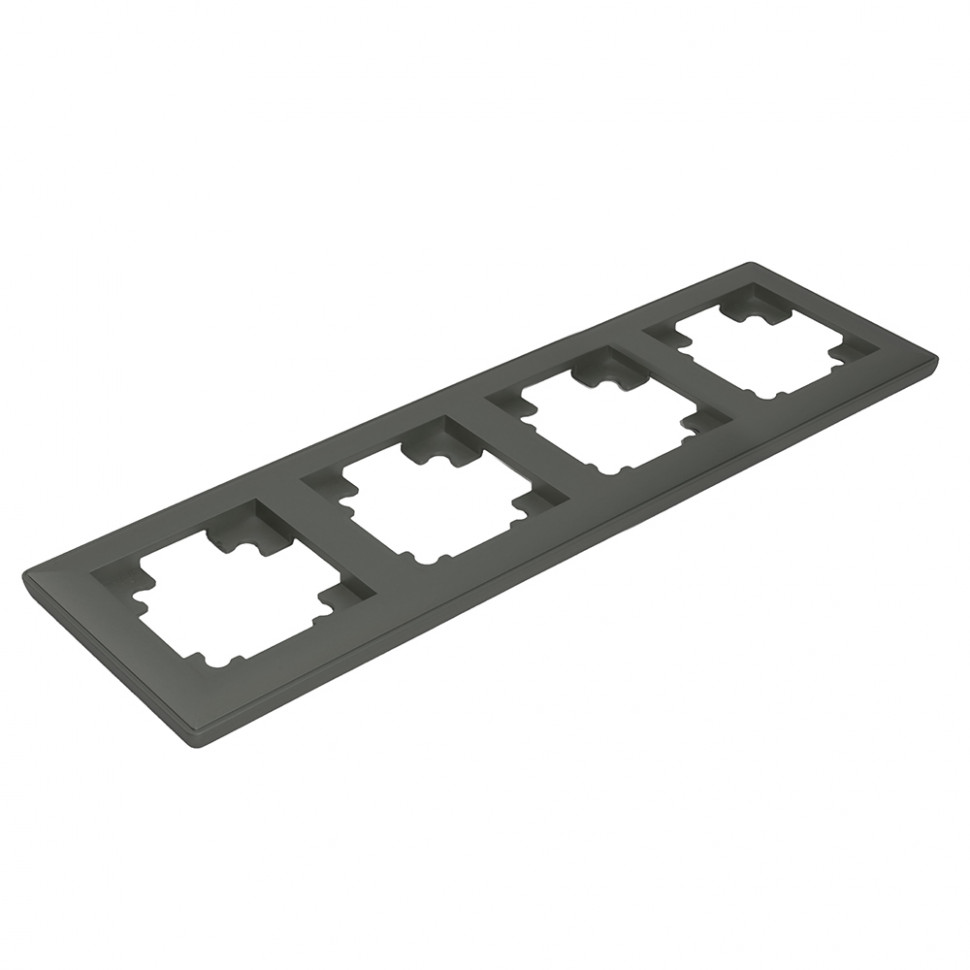 Рамка STEKKER, PFR00-7004-06 4-местная, пластик, серия Катрин, графит, артикул STEKKER 39810