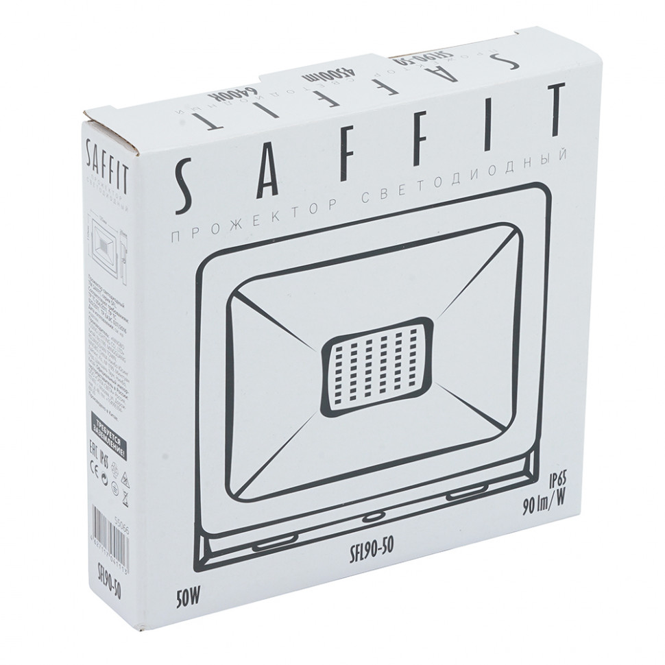 Светодиодный прожектор SAFFIT SFL90-50 IP65 50W 6400K черный, артикул SAFFIT 55066