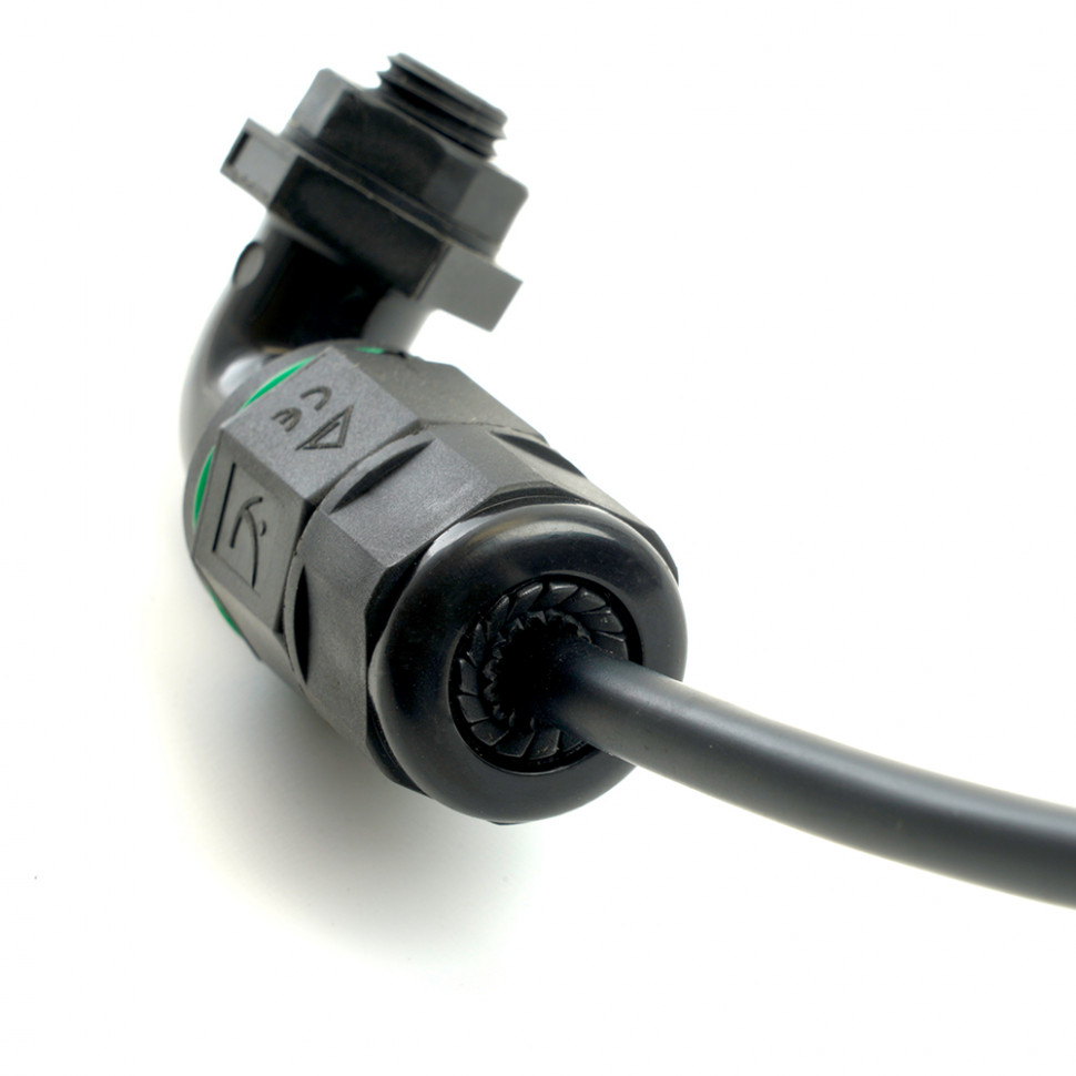 Соединитель-коннектор LD543 3-контактный угловой с винтовым контактом IP68, черный, артикул STEKKER 49196