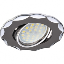 Светильник Ecola MR16 DH07 GU5.3  встр. поворотный Звезда (скрытый крепеж лампы) Черный Хром/Хром 25x88