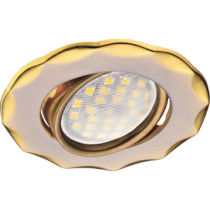Светильник Ecola MR16 DH07 GU5.3  встр. поворотный Звезда (скрытый крепеж лампы) Сатин-Хром/Золото 25x88