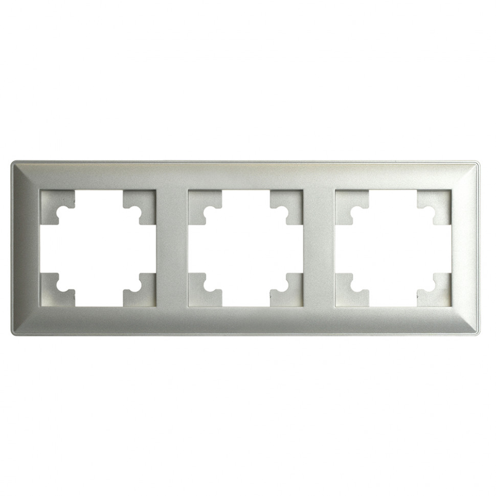 Рамка STEKKER, PFR00-7003-03 3-местная, пластик, серия Катрин, серебро, артикул STEKKER 39799