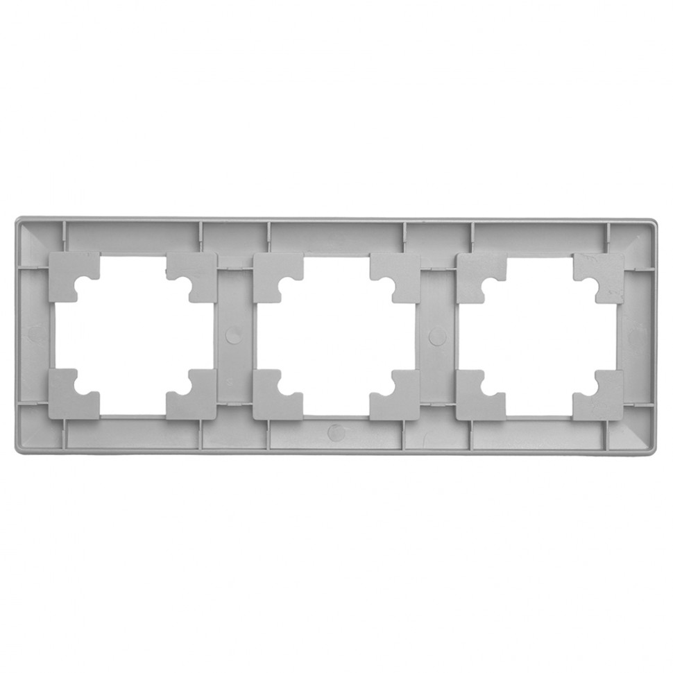 Рамка STEKKER, PFR00-7003-03 3-местная, пластик, серия Катрин, серебро, артикул STEKKER 39799