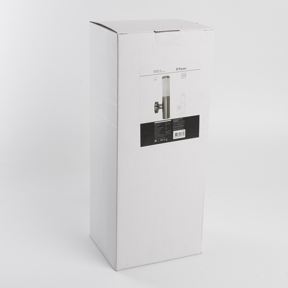 Светильник садово-парковый Feron DH021-B, Техно на стену вверх, 18W E27 230V, серебро, артикул FERON 11807