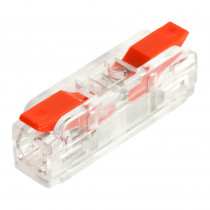 Клемма супер-компактная проходная STEKKER LD219-421 1 контактная, прозрачный, красный, 10шт