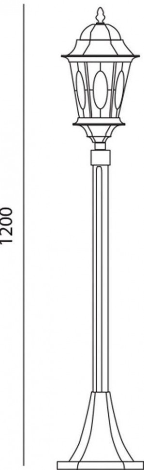 Светильник садово-парковый Feron PL155  шестигранный, столб 60W E27 230V, черное золото, артикул FERON 11323