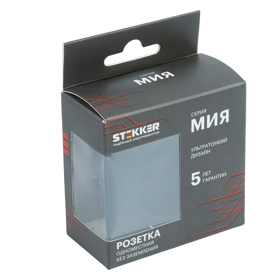 Розетка 1-местная с защитной шторкой (механизм), STEKKER, б/з, 250В, 16А, серия Мия, RST16-3109-05, черный бархат, артикул STEKKER 50453