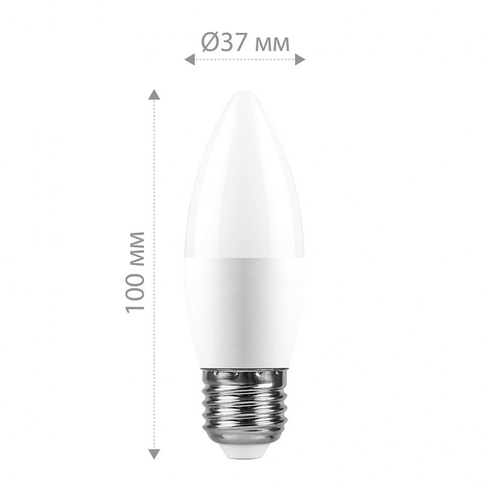 Лампа светодиодная Feron LB-97 Свеча E27 7W 175-265V 4000K, артикул FERON 25759