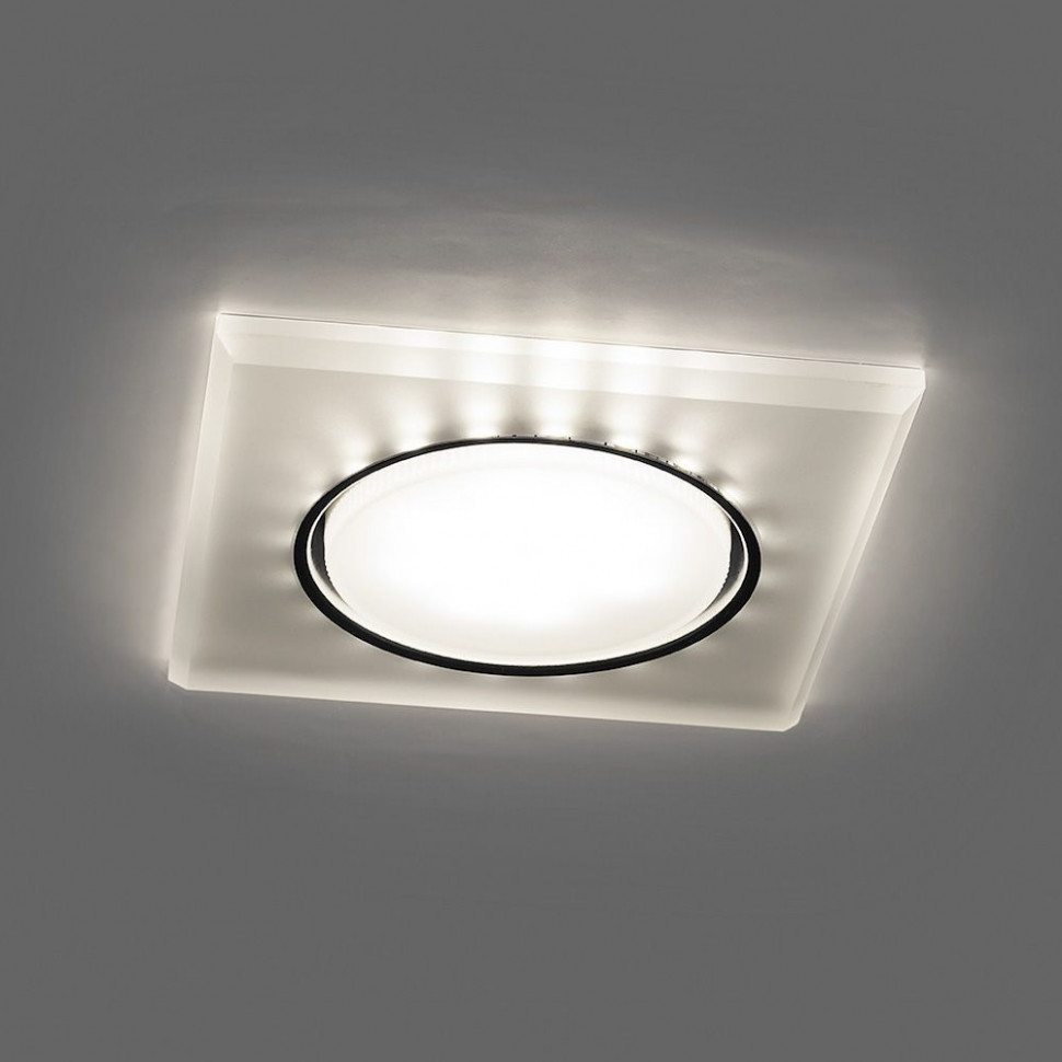 Светильник встраиваемый с белой LED подсветкой Feron CD5022 потолочный GX53 без лампы, белый матовый, артикул FERON 32661