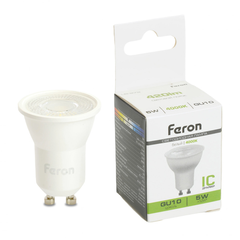 Лампа светодиодная Feron LB-272 MR11 GU10 5W 175-265V 4000K, артикул FERON 51219