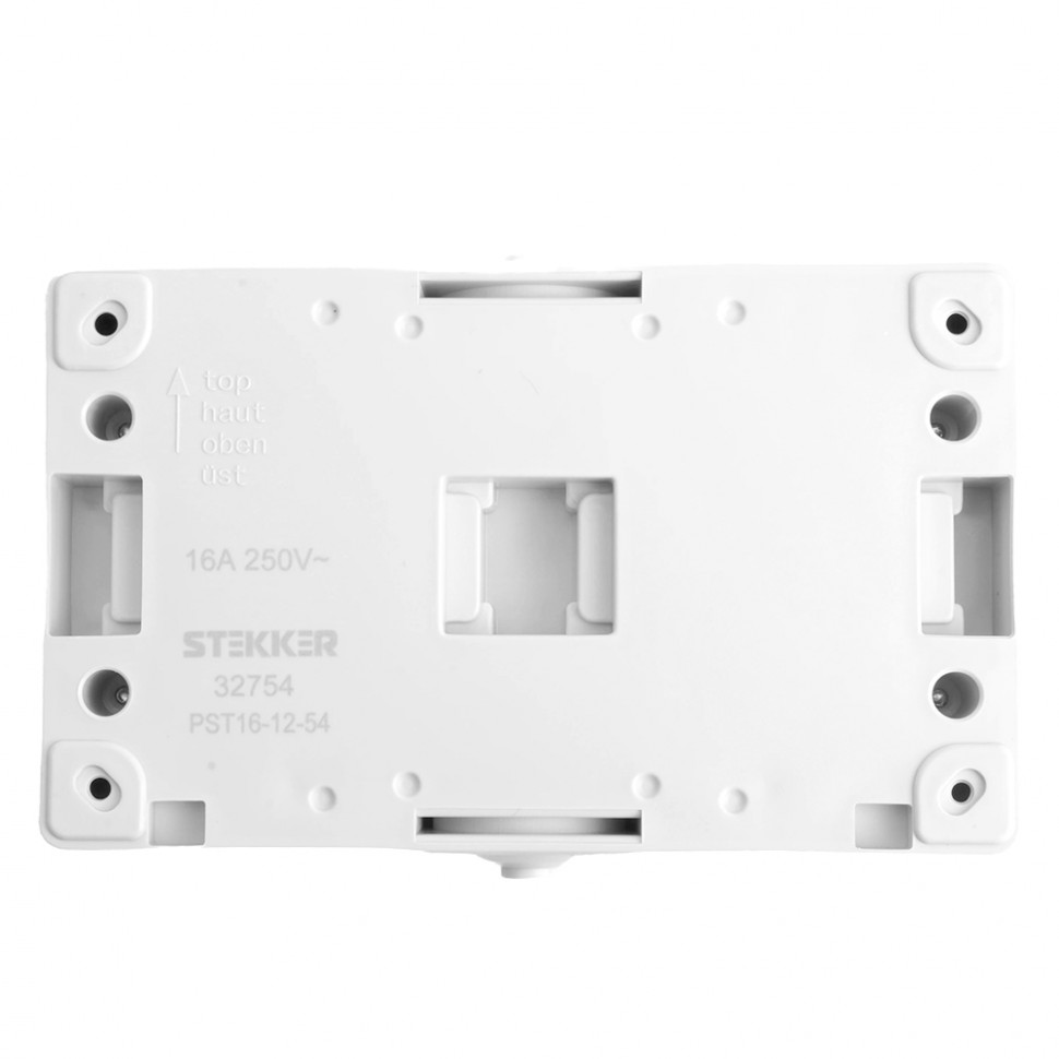 Розетка 2-местная с крышкой с/з STEKKER PST16-12-54, пластик АВS, 250В, 16А, IP54, серый/графит, артикул STEKKER 32754