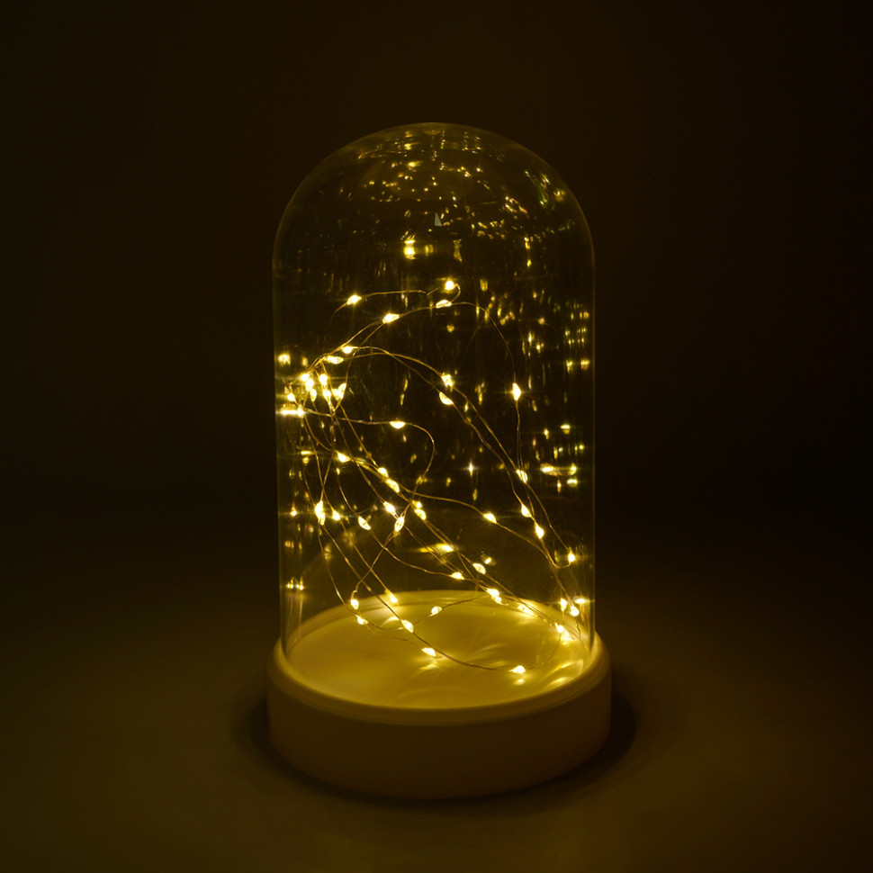 Световая фигура "Колба с Нитью Роса" 50LED 2700K, батарейки 3*АА, 23см, LT135, артикул FERON 51454