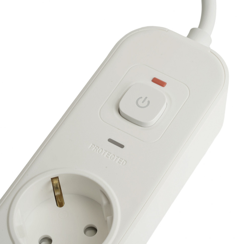 Сетевой фильтр 5-местный с/з STEKKER3x1мм2, 1,8 м, 250В, 16А, 2 USB-A+2 Type-C, серия Nova, белый, артикул STEKKER 50102