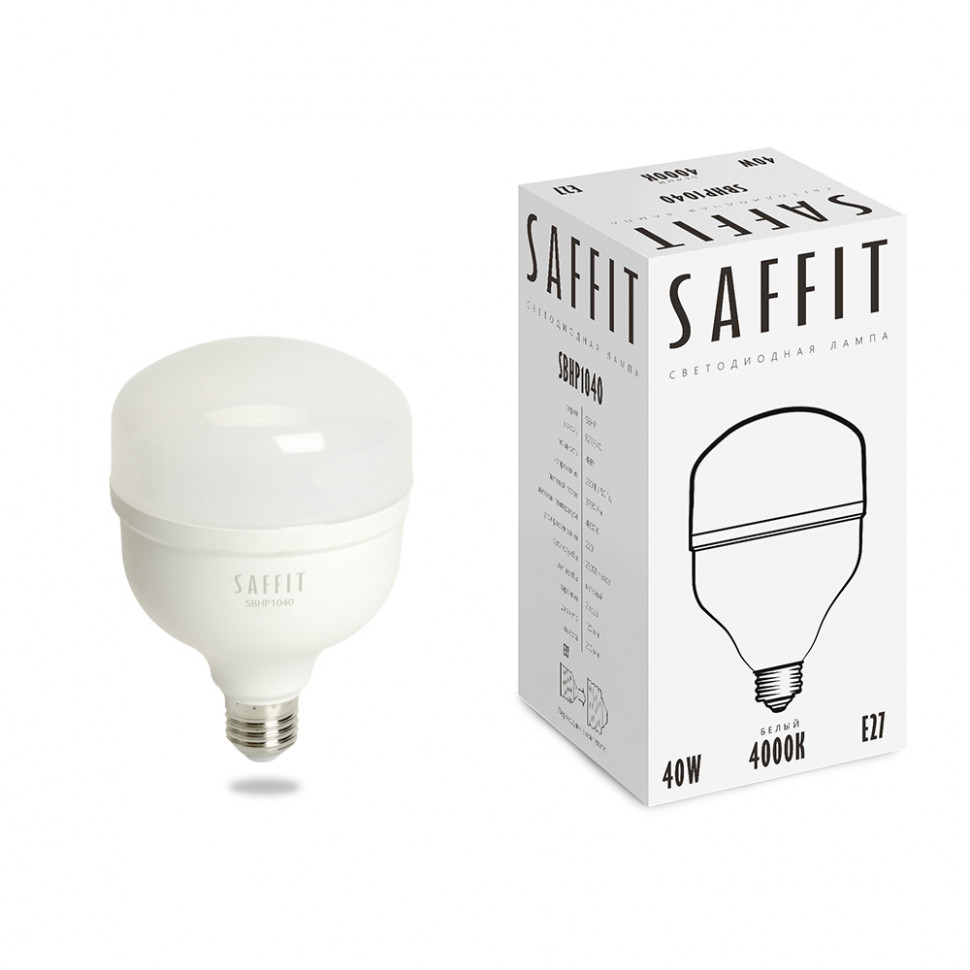 Лампа светодиодная SAFFIT SBHP1040 E27 40W 230V 4000K, артикул SAFFIT 55092