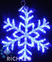 Снежинка 40 см, акрил, синий Rich LED