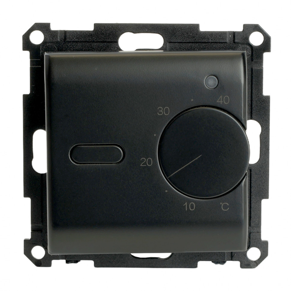 Терморегулятор механический для теплого пола (механизм), STEKKER GLS00-7117-05, 250В, 3500Вт, серия Катрин, черный, артикул STEKKER 49741