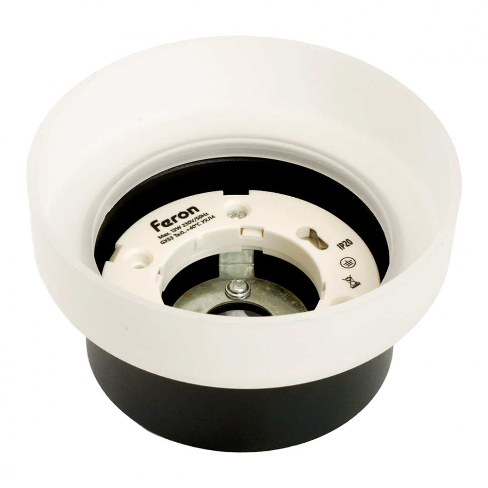 Светильник потолочный Feron HL460 Barrel OPAL 12W, 230V, GX53, черный, артикул FERON 51683