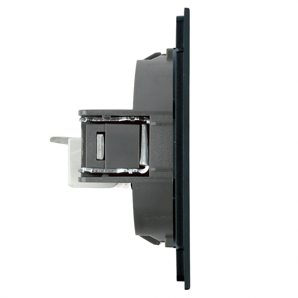 Розетка компьютерная 1-местная RJ-45 (механизм), STEKKER, серия Мия, RST00-3117-05, черный бархат, артикул STEKKER 50450