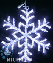Снежинка 40 см, акрил, белый Rich LED