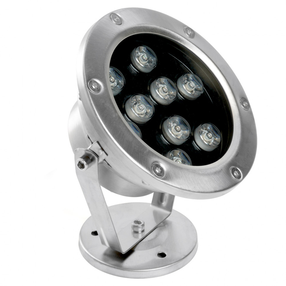 Светодиодный прожектор подводный Feron LL-824, 9W, AC24V, низковольтный, RGB, металлик, 143*75*170mm, IP68, артикул FERON 48468