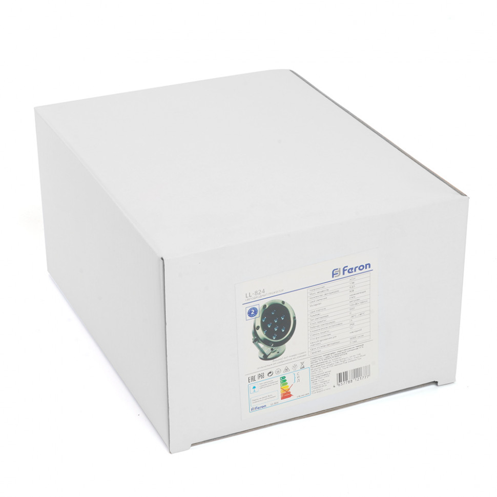 Светодиодный прожектор подводный Feron LL-824, 9W, AC24V, низковольтный, RGB, металлик, 143*75*170mm, IP68, артикул FERON 48468