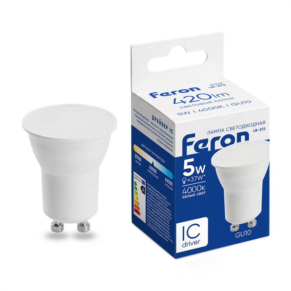 Лампа светодиодная Feron LB-272 MR11 GU10 5W 175-265V 4000K, артикул FERON 51222