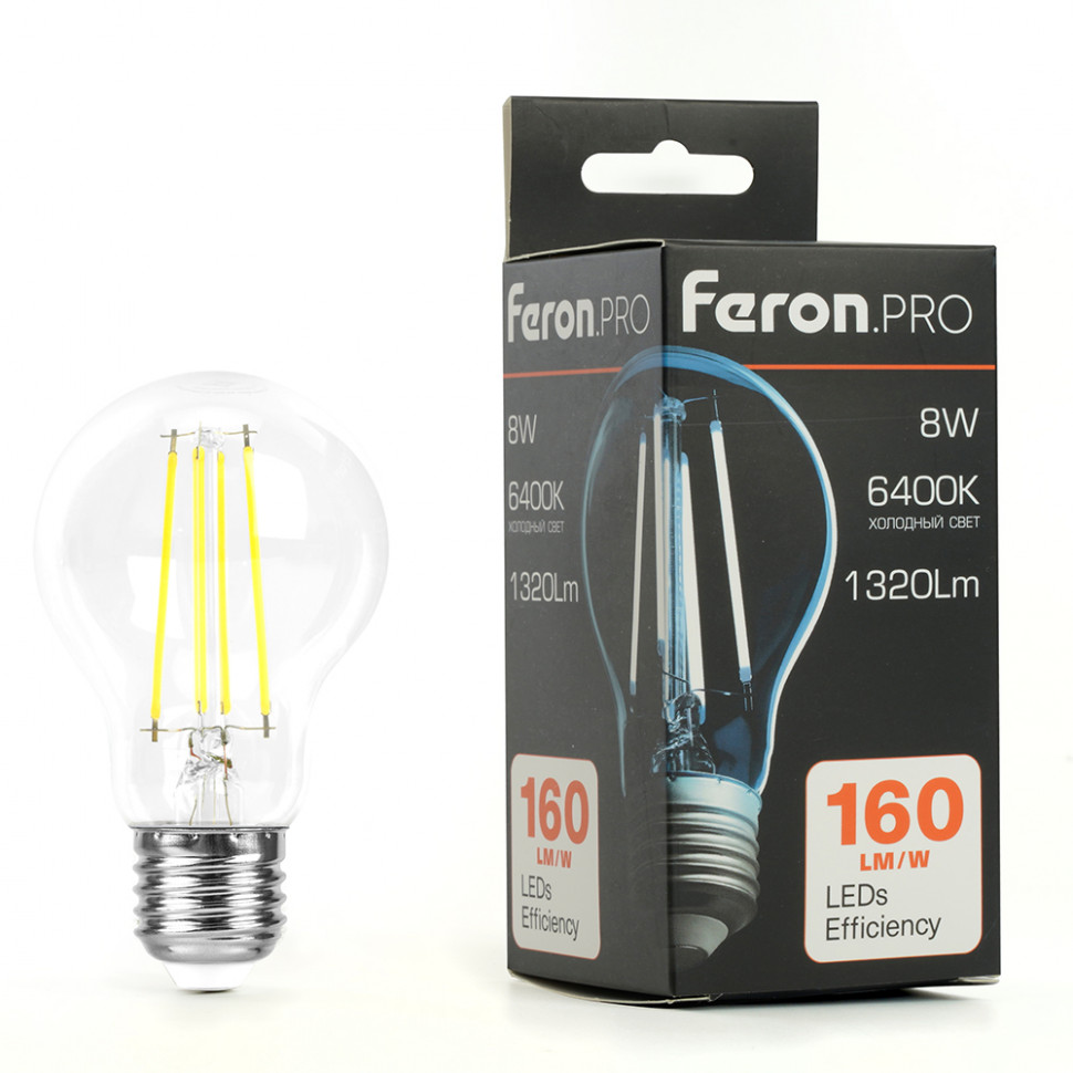 Лампа светодиодная Feron.PRO LB-1108 Шар E27 1320LM 8W 175-265V 6400K, артикул FERON 48894