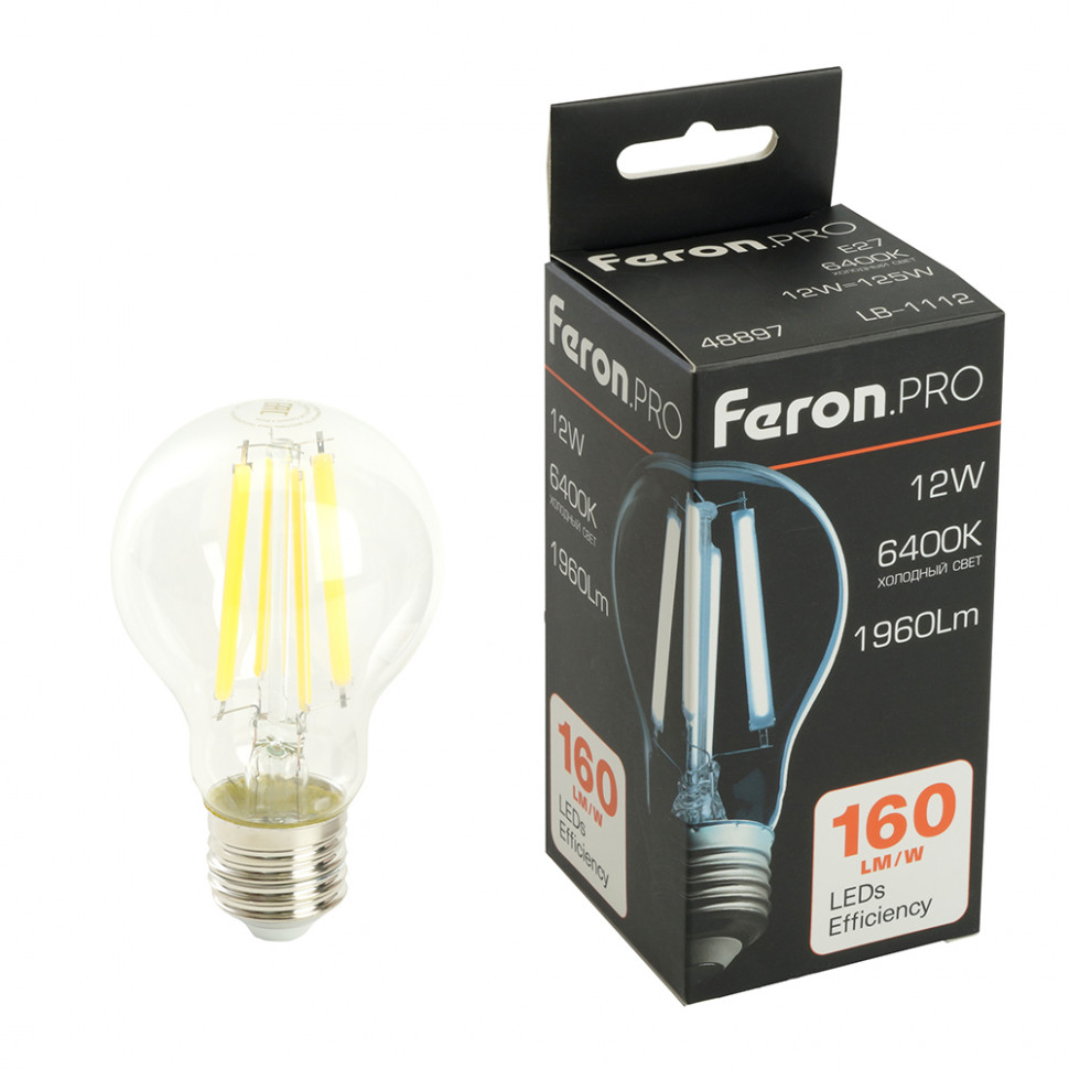 Лампа светодиодная Feron.PRO LB-1112 Шар E27 1960LM 12W 175-265V 6400K, артикул FERON 48897