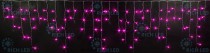 Гирлянда бахрома 3*0.5 м розовый, прозрачный провод Rich LED