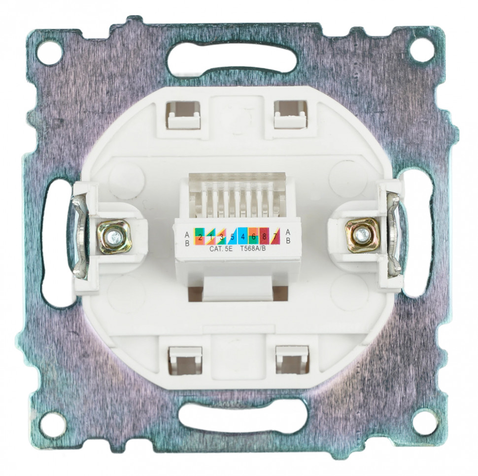Розетка компьютерная 1-местная RJ-45 (механизм), STEKKER GLS00-7107-01, серия Катрин, белый, артикул STEKKER 39305