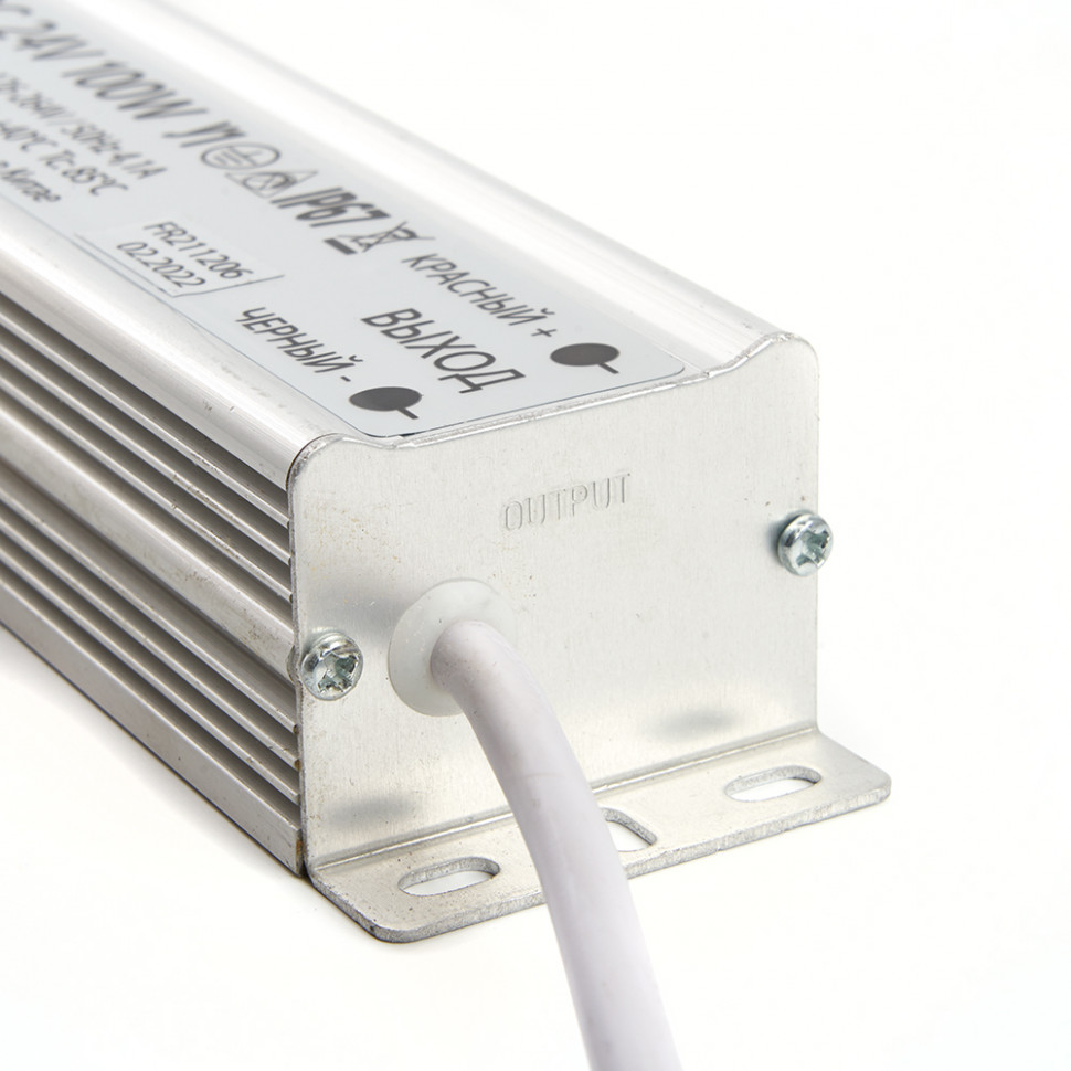 Трансформатор электронный для светодиодной ленты 100W 24V IP67 (драйвер), LB007, артикул FERON 48059
