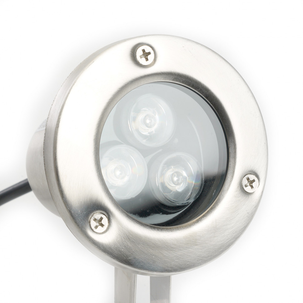 Светодиодный прожектор подводный Feron LL-822, 3W, AC/DC24V, низковольтный, 2700K, металлик, 80*80*130mm, IP68, артикул FERON 48456