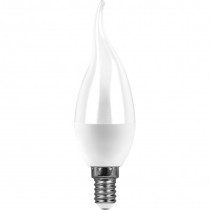 Лампа светодиодная SAFFIT SBC3707 свеча на ветру С37Т E14 7W холодный свет (6400K)