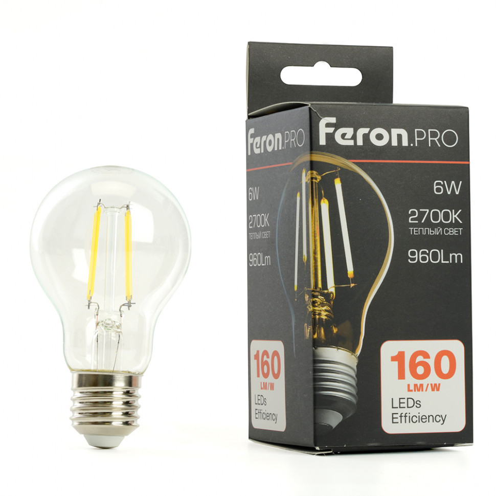Лампа светодиодная Feron.PRO LB-1106 Шар E27 960LM 6W 175-265V 2700K, артикул FERON 48889
