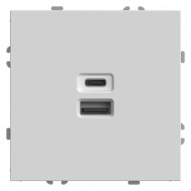 Розетка USB + Type-C (механизм) STEKKER RST10-5115-01 серия Эмили, белый фарфор soft touch
