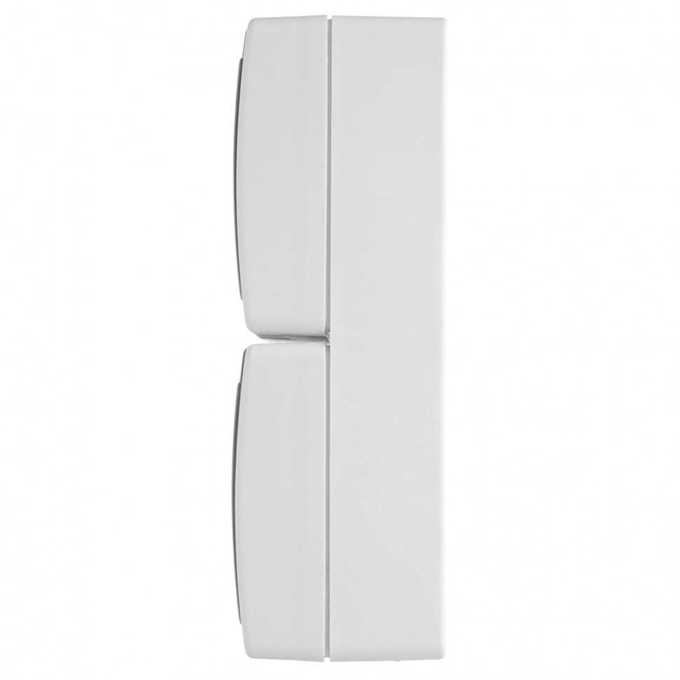 Розетка 2-местная с крышкой с/з STEKKER PST16-22-54V, пластик АВS, 250В, 16А, IP54,  белый/серый, артикул STEKKER 49737