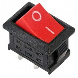 33984 Выключатель клавишный 250V 6А (2с) ON-OFF красный  Mini  (RWB-201, SC-768)  REXANT 